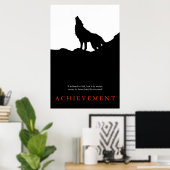 Zwart-wit, uniek Motivatie Poster van de Wolf (Thuiskantoor)