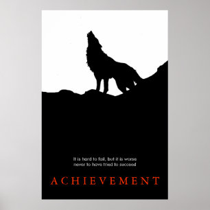 Zwart-wit, uniek Motivatie Poster van de Wolf