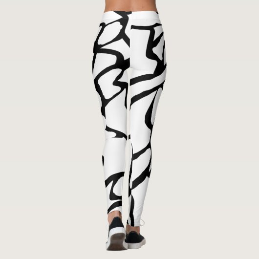 Zwart-wit uniek ontwerp leggings (Achterkant)