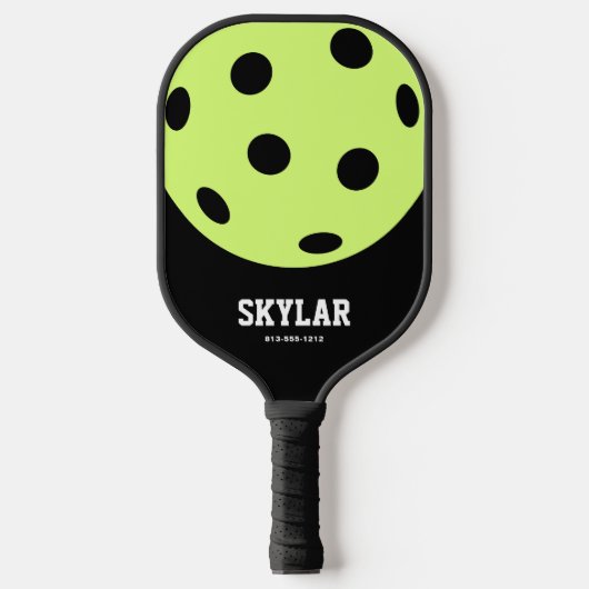Zwart-wit, uniek, wit pickleball paddle (Voorkant)