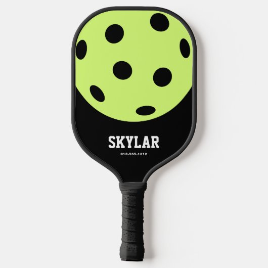 Zwart-wit, uniek, wit pickleball paddle (Achterkant)