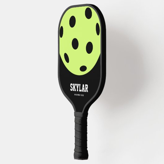 Zwart-wit, uniek, wit pickleball paddle (Links)