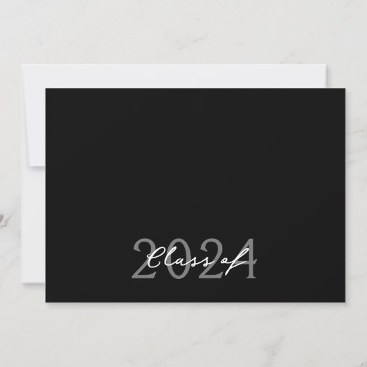 Zwart & Wit Unieke Filmstrip 6 Foto Afstuderen Kaart (Achterkant)