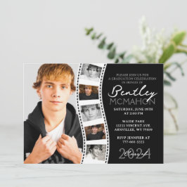 Zwart & Wit unieke filmstrook 6 foto afstuderen Kaart