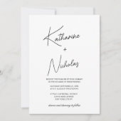 Zwart-wit unieke klassieke bruiloft kaart (Voorkant)