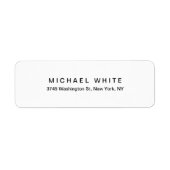 Zwart Wit Unieke Moderne Minimalistische Vlakte Etiket (Voorkant)