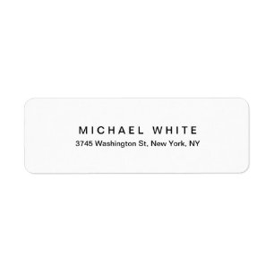 Zwart Wit Unieke Moderne Minimalistische Vlakte Etiket