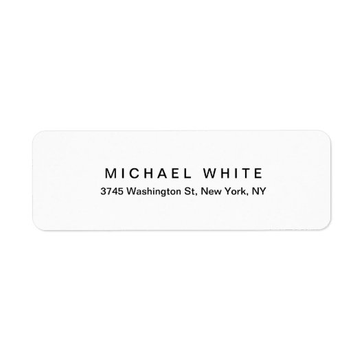 Zwart Wit Unieke Moderne Minimalistische Vlakte Etiket (Voorkant)