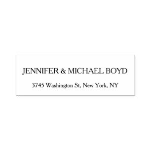 Zwart & Wit Unieke Retro Klassieke Familienaam Zelfinktende Stempel