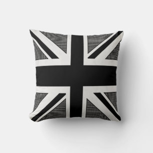 Zwart/Wit Union Jack Decor Kussen