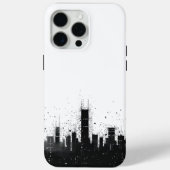 Zwart-wit Urban Panorama Case-Mate iPhone Case (Achterkant)
