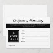 Zwart wit uw echtheidscertificaat voor Logo (Voorkant / Achterkant)
