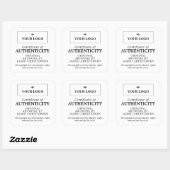 Zwart wit uw echtheidscertificaat voor Logo Vierkante Sticker (Vel)