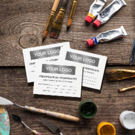 Zwart wit uw echtheidscertificaat voor Logo Visitekaartje