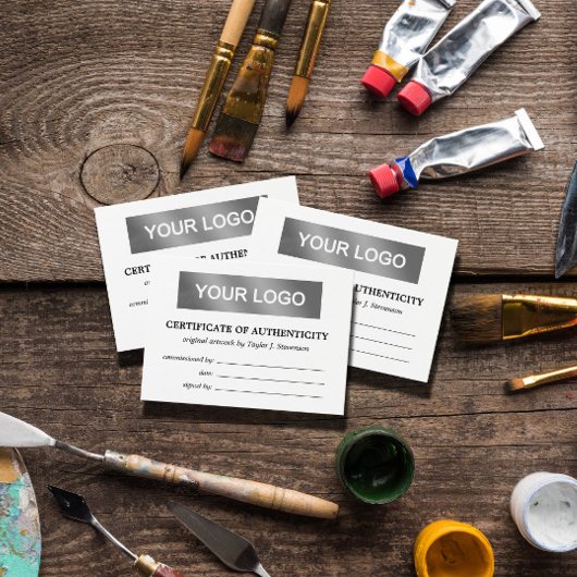 Zwart wit uw echtheidscertificaat voor Logo Visitekaartje