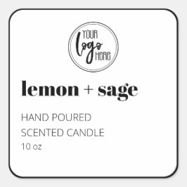 Zwart-wit Uw Logo Bold Candle Label