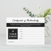 Zwart Wit Uw Logo Certificaat van Echtheid (Staand voorkant)