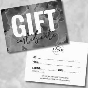 Zwart Wit Uw Logo Zakelijk Cadeaubon Visitekaartje