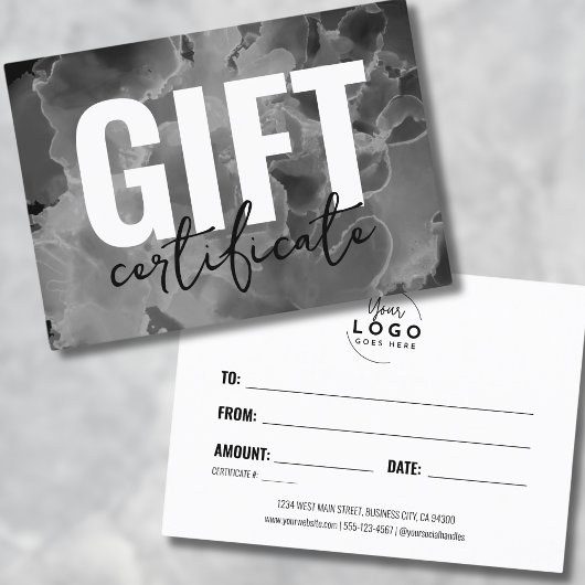 Zwart Wit Uw Logo Zakelijk Cadeaubon Visitekaartje