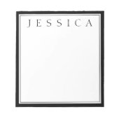 Zwart & Wit | Uw Naam Notitieblok (Voorkant)