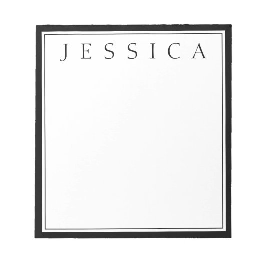 Zwart & Wit | Uw Naam Notitieblok (Voorkant)