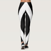 Zwart wit V gelanterd Stripe geometrische kleurenb Leggings (Achterkant)