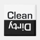 Zwart-wit Vaatwasser Clean-Dirty Magnet (Voorkant)
