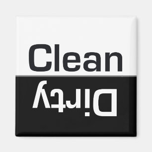 Zwart-wit Vaatwasser Clean-Dirty Magnet