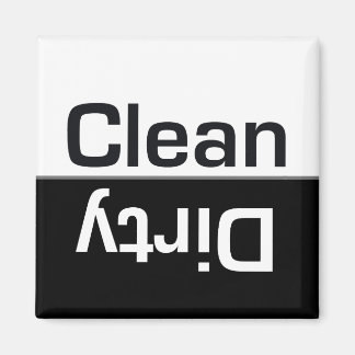 Zwart-wit Vaatwasser Clean-Dirty Magnet