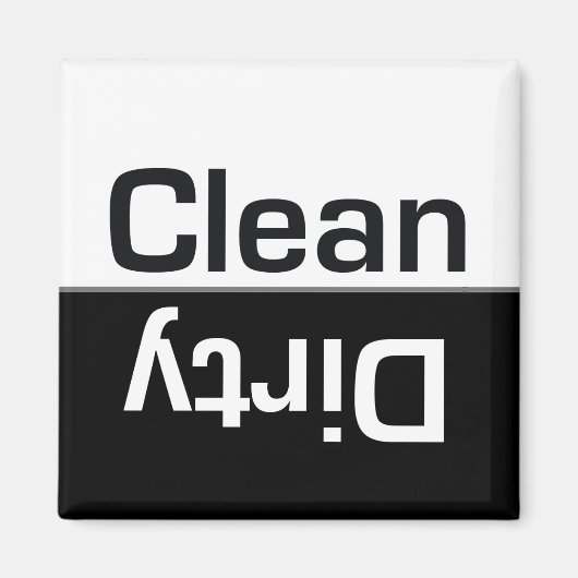 Zwart-wit Vaatwasser Clean-Dirty Magnet (Voorkant)