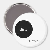 Zwart-wit Vaatwasser Schone Vuile Magnet (Voorkant / Achterkant)