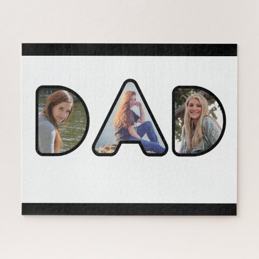 Zwart-Wit Vader Fotocollage Legpuzzel (Horizontaal)