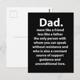 Zwart-Wit Vader Papa Citaat Briefkaart