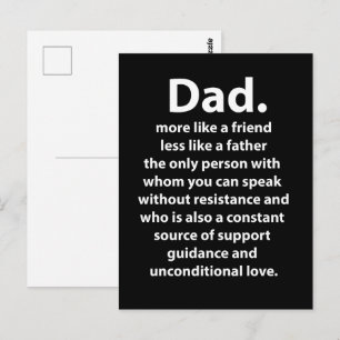 Zwart-Wit Vader Papa Citaat Briefkaart