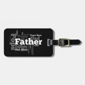Zwart-wit Vader Word Collage Bagagelabel (Voorkant horizontaal)