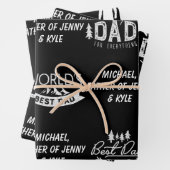 Zwart-wit Vaderdag Inpakpapier Vel (In situ)