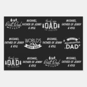 Zwart-wit Vaderdag Inpakpapier Vel (Voorkant)