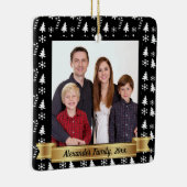 Zwart-wit vakantie patroon foto keramisch ornament (Rechts)