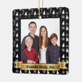 Zwart-wit vakantie patroon foto keramisch ornament (Links)