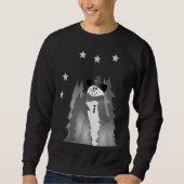 Zwart-wit Vakantie Sneeuwman Trui (Voorkant)