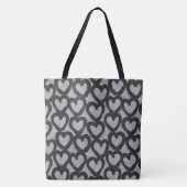 Zwart-wit Valentijnsdag patroon Tote Bag (Voorkant)