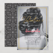 Zwart-wit Valentijnsdag Vrijgezellenfeest Party Kaart (Voorkant / Achterkant)