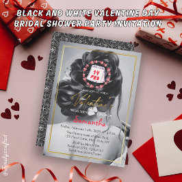Zwart-wit Valentijnsdag Vrijgezellenfeest Party Kaart