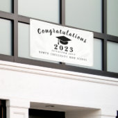 Zwart-wit van de banner van 2023 Afstuderen (Buitenkant Gebouw)