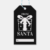Zwart-wit Van Santa Cadeaulabel (Voorkant)