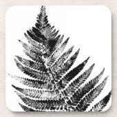 Zwart-wit Varen Leaf Print Bier Onderzetter (Voorkant)