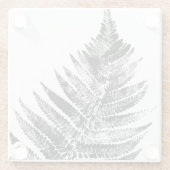 Zwart-wit Varen Leaf Print Glazen Onderzetter (Achterkant)