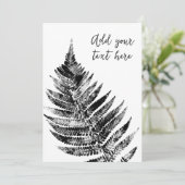 Zwart-wit Varen Leaf Print Kaart (Staand voorkant)