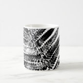 Zwart-wit Varen Leaf Print Koffiemok (Center)
