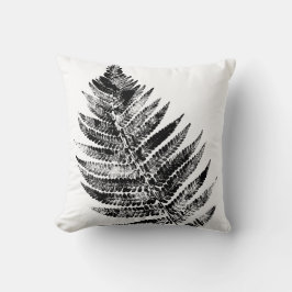 Zwart-wit Varen Leaf Print Kussen